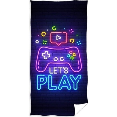 Carbotex Bavlněná plážová osuška Game motiv Let’s play 70 x 140 cm