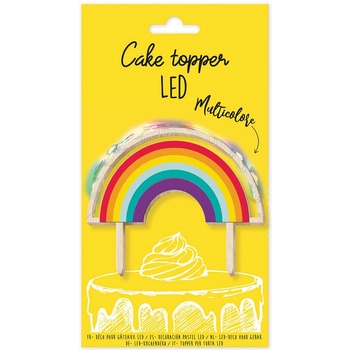 Scrapcooking Дървен топер за торта LED - Дъга