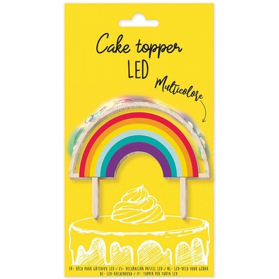 Scrapcooking Дървен топер за торта LED - Дъга