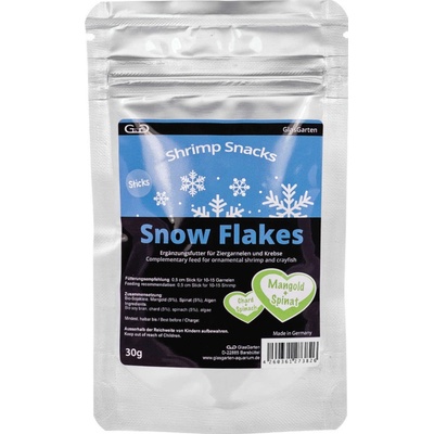 GlasGarten Shrimp Snacks Snow Flakes Chard + Spinach 30 g