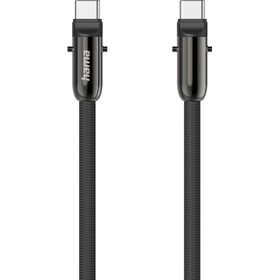 Hama Кабел за зареждане, USB-C, 2 в 1 с връзка за телефон, 1.2 m, черен (HAMA-201751)