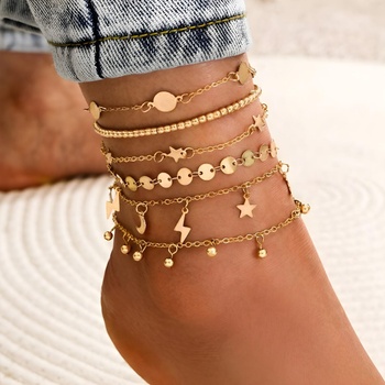 HARAHU Комплект гривни за крак sa-27547 - Златна kp27547 (sa-27547)