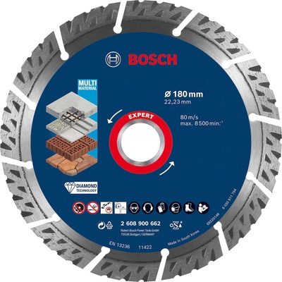Bosch Diamantový rezací kotúč EXPERT MultiMaterial, 180 x 22,23 x 2,4 x12 mm 2608900662