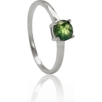 Majya Stříbrný prsten CORINNE s mechovým achátem 11099 5