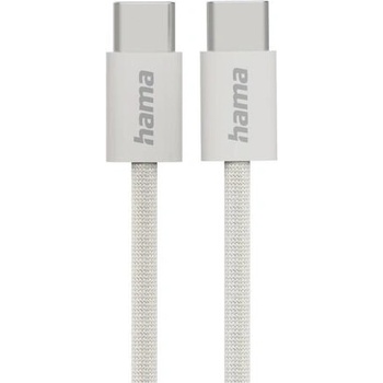 Hama Кабел за зареждане "Fabric", USB-C - USB-C, 1 m, Nylon, сив (HAMA-201728)