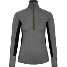 JOHAUG Dámske funkčné tričko AERIAL WOOL MIX HALF ZIP TOP 2.0 tmavo sivá Čierna Zlatá