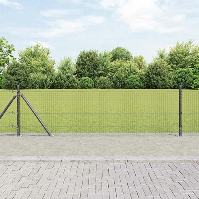 vidaXL Svařovaná drátěná plotina s betonovou základnou 25 x 0,6 m Šedá