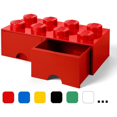 LEGO® úložný box so šuplíkmi 250x500x180mm červený