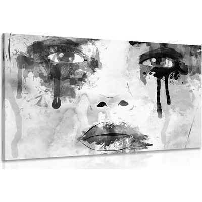 Obraz módní žena v černobílém provedení - 60x40