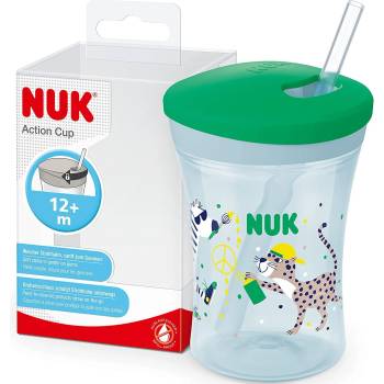 Nuk Чаша със сламка Nuk Evolution - Action Cup, 230 ml, зелена (10255599)