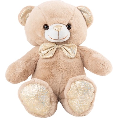 Амек Тойс Плюшена играчка Амек Тойс - Мече със златно папионка, бежово, 35 сm (030108-2)