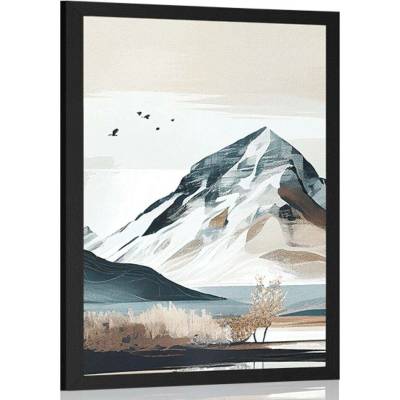Plakát malebné hory ve skandinávském stylu - 60x90 no frame