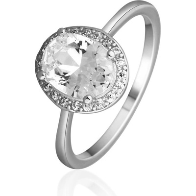 JVD Dámský stříbrný zásnubní prsten se zirkony SVLR0624SH2BI