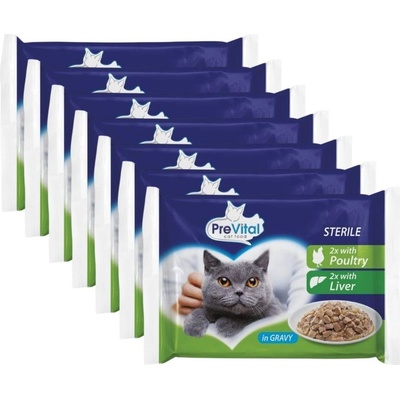 PreVital Cat Sterile Консерва пиле/черен дроб в сос 28 x 100 г