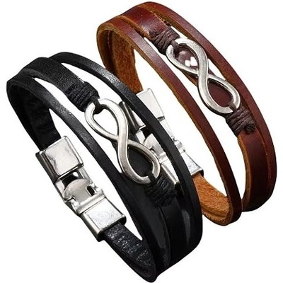 Predator Q1 Apex Force – pánské náramky, SET, nekonečno černá kůže pánské náramky Predator Q1 21