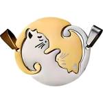 HARAHU Висулка на верижка Double Cat - Кръг / Златна KP34540