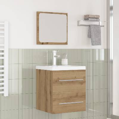 vidaXL Комплект мебели за баня с чекмедже 2 pcs Дъб Инженерно дърво (3393509)