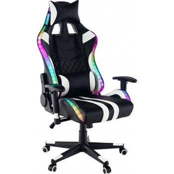 Tempo Kondela ZOPA s RGB podsvícením, čierna/biela/farebný vzor