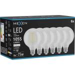 Mexen Vintis 6x LED филаментна крушка E27, G95, 8W, неутрална - 4000K, 1055 lm, прозрачна (L157-E27-0840-00x06)