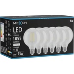 Mexen Vintis 6x LED филаментна крушка E27, G95, 8W, неутрална - 4000K, 1055 lm, прозрачна (L157-E27-0840-00x06)