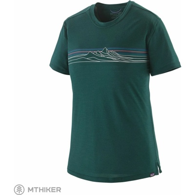 Patagonia Cap Cool Merino Blend Graphic dámske tričko strata stripe: cascade green