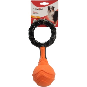 Camon dog toy - Играчка за куче TPR двуцветна топка с ринг и пищялка 26 см