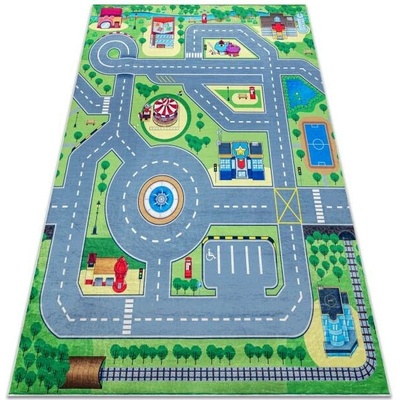 Nej-koberce Bambino 9028 město zelený / šedý – Zboží Dáma