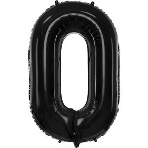 Party Deco Фолиев балон цифра, 86 см, черен - 0 (fb1m-0-010)