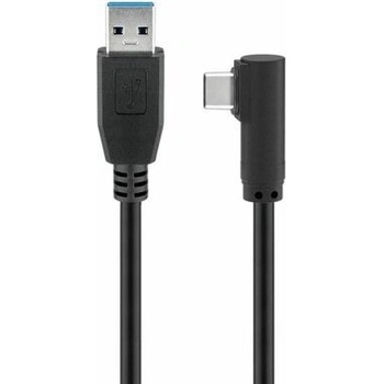 MicroConnect USB3.1CA1AUSB-C 90° uhol (M) - USB3.0 A (M), 1m, černý