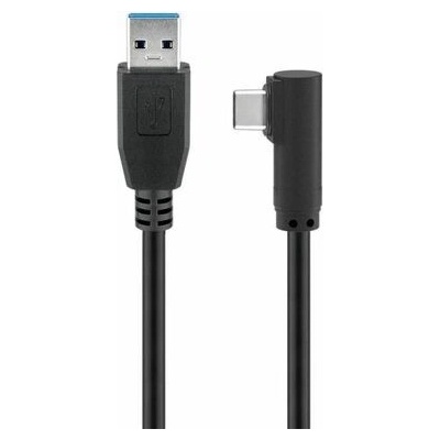 MicroConnect USB3.1CA1AUSB-C 90° uhol (M) - USB3.0 A (M), 1m, černý