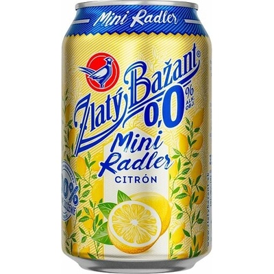 Zlatý Bažant Radler Citrón 0,0% 0,33 l (plech)