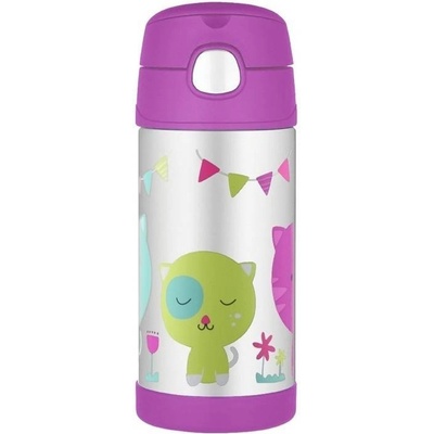 Thermos dětská termoska s brčkem Kočička 355 ml