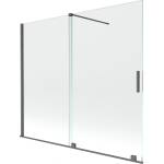 Mexen Velar двукрилен разтегаем параван за вана 180 x 150 cm, прозрачен, матово (896-180-000-01-66)