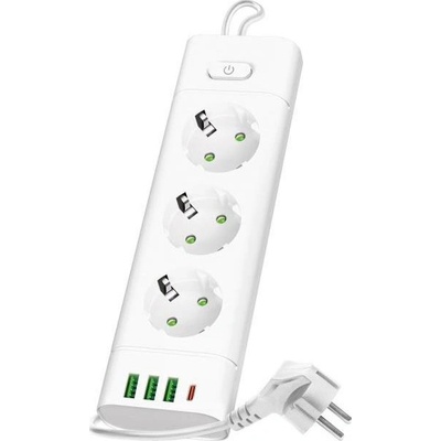 Kobi 3 Plug + 4 USB 1,5 m Switch (KB0581)