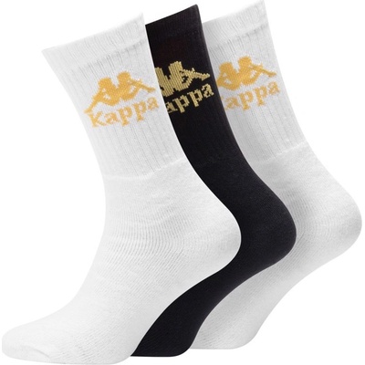Kappa AUTHENTIC AILEL ponožky 3pack bílá/černá se zlatou