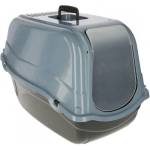 Kerbl Litter Box Emma Eco - Закрита Котешка Тоалетна с активен въглен сиво синя - 57x39x41 cm - 81691
