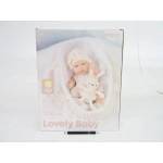 LEAN Toys Baby doll in a carrier, a bunny, in a checkered outfit, beige