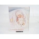 LEAN Toys Baby doll in a carrier, a bunny, in a checkered outfit, beige