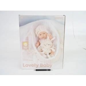 LEAN Toys Baby doll in a carrier, a bunny, in a checkered outfit, beige