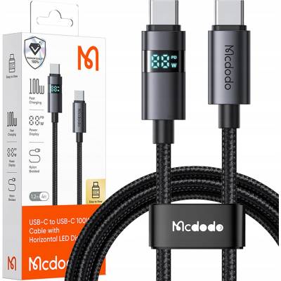 Mcdodo CA-5610 USB-C na USB-C, 100 W LED displej 1,2m