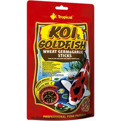 Tropical Pond Koi& Goldfish Wheat Germ & Garlic Sticks 21 l, 1,6 kg