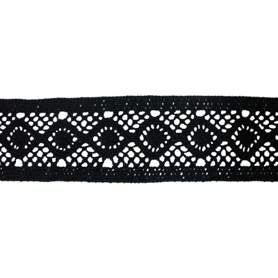 Bavlněná paličkovaná krajka 2075V/40mm černá/5m