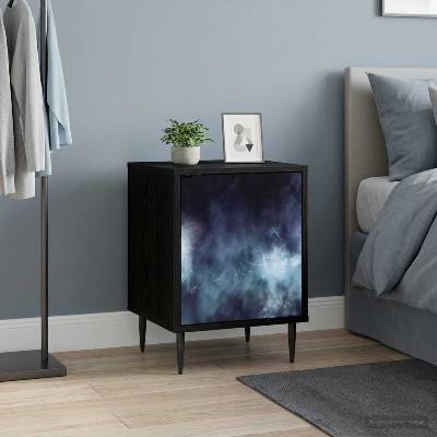 vidaXL Нощен шкаф RAALTE Черен дъб 36 x 33 x 51 см Инженерна дървесина (8007235)