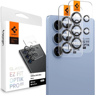 2 комплекта предпазни стъклени лещи за камерата на Samsung Galaxy S25 Ultra - Spigen Glas. tR EZ Fit Optik Pro Lens Protector 2 Pack (черен) (AGL09084)