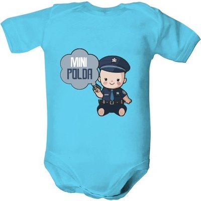 Dětské body s potiskem Mini polda dětské Tyrkysová