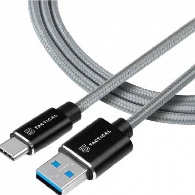 Fast Rope Aramid кабел за зареждане и пренос на данни USB-A / USB-C за iPhone / iPad / AirPods - 2 м - сив (77368)