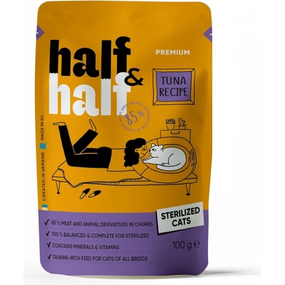 Half & Half Sterilised Cat kousky v omáčce tuňák 100 g