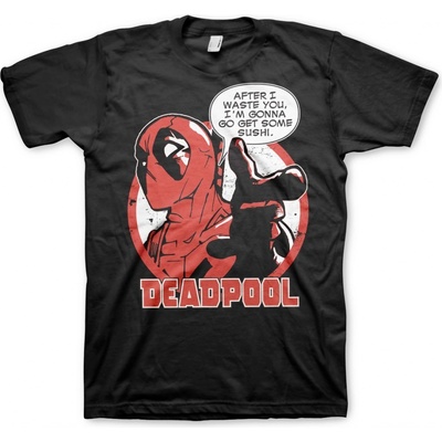 Pánské tričko Deadpool Sushi černá černé
