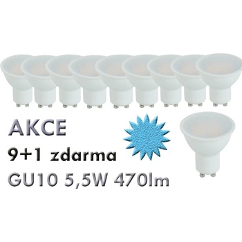 Berge LED žárovka GU10 5,5W 470Lm Studená bílá 9+1