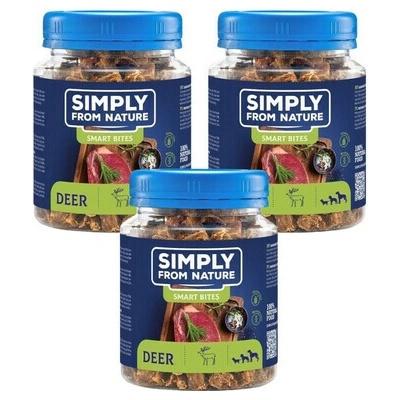 SIMPLY FROM NATURE Smart Bites Tréningové maškrty z jelenieho mäsa 3x 130 g